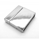 1x Magnetverschluss Innen 20x3mm 21x23x6mm II. WAHL silberfarben Einklebverschluss - Schmuckzubehör Schmuckverschluss