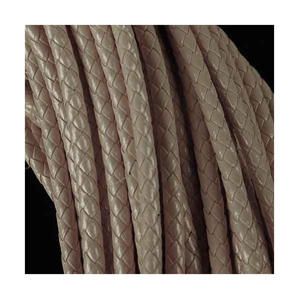 1m dunkelnude PU-Lederkordel 6mm - Schmuckzubehör - Leisure-Beads DIY