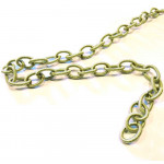 90cm grüne Stoffkette 12x8mm Textile Gliederkette - Schmuckzubehör Gliederkette
