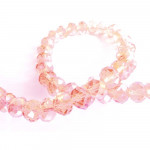 70 rosa Glasperlen 8x6mm mit Glanz - Schmuckzubehör Glasperlen