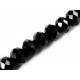 10x Schwarze geschliffene Kristallglasperlen 8 x 6 mm