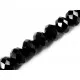 10x Schwarze geschliffene Kristallglasperlen 8 x 6 mm - Leisure-Beads DIY