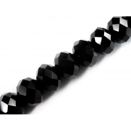 Leisure-Beads - 10x Schwarze Glasperlen 8x6mm - Schmuckzubehör Glasperlen