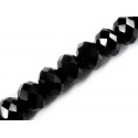 10x Schwarze Glasperlen 8x6mm - Schmuckzubehör Glasperlen