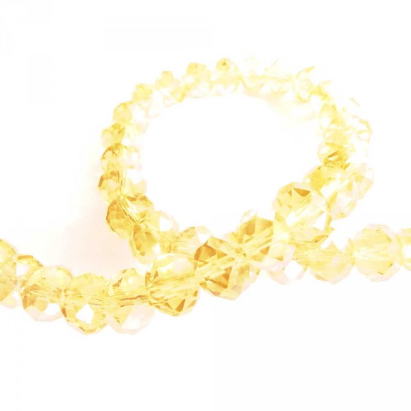 72 citrinfarbene Glasperlen 8x6mm mit Glanz - Schmuckzubehör Glasperlen - Leisure-Beads DIY