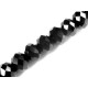 10x Schwarze geschliffene Kristallglasperlen 6x4mm - Schmuckzubehör Kristallglasperlen