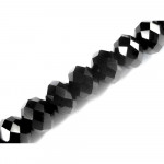 10x Schwarze Glasperlen 6x4mm - Schmuckzubehör Glasperlen