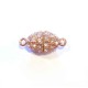 1x rosegoldfarbener Strass Magnetverschluss 24x11mm - Schmuckzubehör Magnetverschluss