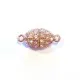 1x rosegoldfarbener Strass Magnetverschluss 24x11mm - Schmuckzubehör Magnetverschluss - Leisure-Beads DIY
