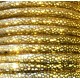 1m braunes PU Lederband 7x4,5mm mit goldfarbenen Glitzerpunkten - Schmuckzubehör