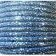 1m blaues PU Lederband 7x4,5mm mit silberfarbenen Glitzerpunkten - Schmuckzubehör - Leisure-Beads DIY