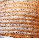 1m rosa PU Lederband 7x4,5mm mit goldfarben Glitzerpunkten - Schmuckzubehör