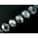 10 silber geschliffene Kristallglasperlen 8x6mm - Schmuckzubehör