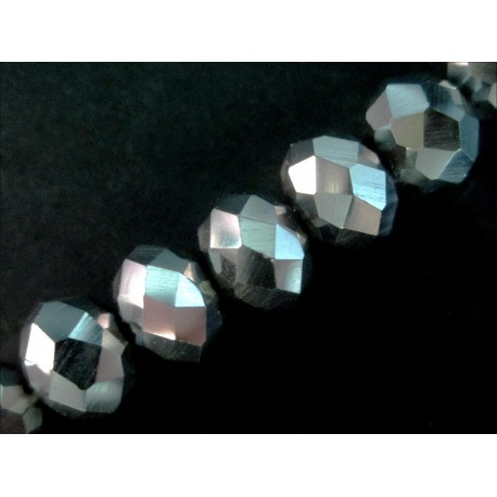 Leisure-Beads - 10x Silberfarbene Glasperlen 8x6mm - Schmuckzubehör zum Glasschmuck basteln