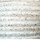1m weißes PU Lederband 7x4,5mm mit silberfarbenen Glitzerpunkten - Schmuckzubehör