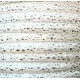 1m weißes PU Lederband 7x4,5mm mit silberfarbenen Glitzerpunkten - Schmuckzubehör - Leisure-Beads DIY