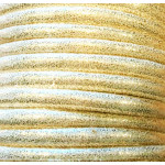 1m goldfarbenes Kunstlederband 7x5mm - Schmuckzubehör