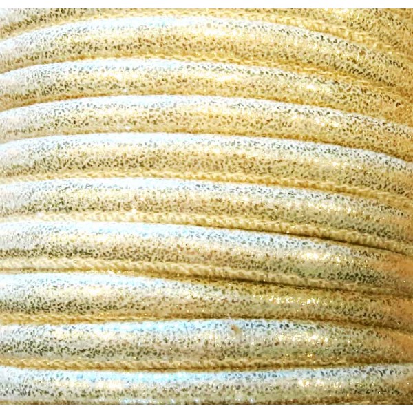 1m goldfarbenes Kunstlederband 7x5mm - Schmuckzubehör - Leisure-Beads DIY