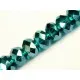 Türkis- silberfarbene geschliffene Glasperlen 8x6mm mit Glanz - Leisure-Beads DIY