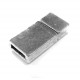 1x silberfarbener Magnet Verschluss 30x14x6mm Innen 9,5x2,5mm Einklebverschluss - Schmuckzubehör Schmuckverschluss