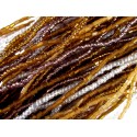 85g Mix aus braunen und weissen Rocailles und Stiftperlen Strängen - Schmuckzubehör Rocailles