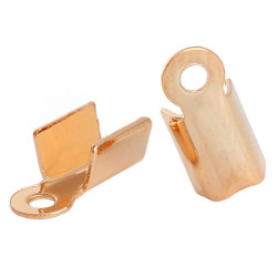 10x Rosegoldfarbene Endkappe 9x4mm Bandklemme - Schmuckzubehör