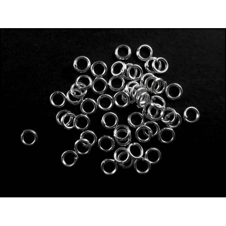 Leisure-Beads - 50x silberfarben Biegering 3mm x 0,6mm rund Bindering - Schmuckzubehör Biegering