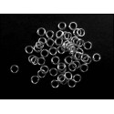 50x silberfarben Biegering 3mm x 0,6mm rund Bindering - Schmuckzubehör Biegering
