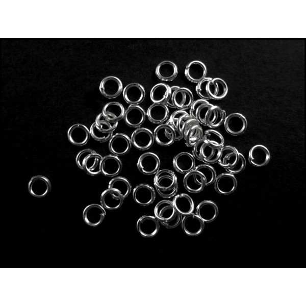 50x silberfarben Biegering 3mm x 0,6mm rund Bindering - Schmuckzubehör Biegering - Leisure-Beads DIY