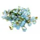 100 türkis-goldfarbene geschliffene Glasperlen 4mm Bicone - Schmuckzubehör Kristallglasperlen - Leisure-Beads DIY