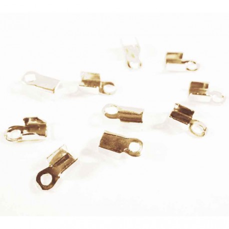 Leisure-Beads - 10x KC-goldfarbene Endkappe 6x2mm Bandklemme - Schmuckzubehör