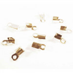 10x KC-goldfarbene Endkappe 6x2mm Bandklemme - Schmuckzubehör