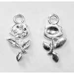 1x hellsilberfarben Rose Anhänger 21x10x2mm Schmuckanhänger - Schmuckzubehör