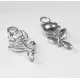 1x hellsilberfarben Rose Anhänger 21x10x2mm Schmuckanhänger - Schmuckzubehör - Leisure-Beads DIY