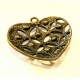 Bronzefarbener Herz Anhänger 28x31x4mm Schmuckanhänger - Schmuckzubehör