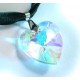 1x Herz Anhänger 28x28mm transparent AB Glas Schmuckanhänger - Schmuckzubehör