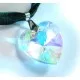 1x Herz Anhänger 28x28mm transparent AB Glas Schmuckanhänger - Schmuckzubehör - Leisure-Beads DIY
