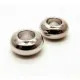 2x silberfarben Metallperlen 9x5mm Donut Großlochperlen Spacer - Schmuckzubehör Metallperle - Leisure-Beads DIY