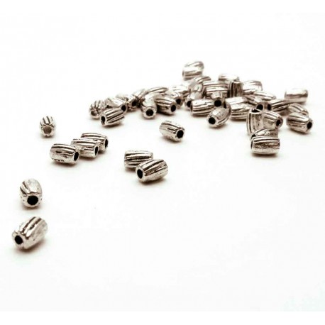 Leisure-Beads - 5x Tube silberfarben 4x3mm Metallperlen Spacer - Schmuckzubehör Metallperle