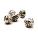 5x Metallperlen 7x7x6mm silberfarben Kugel Spacer - Schmuckzubehör Metallperle