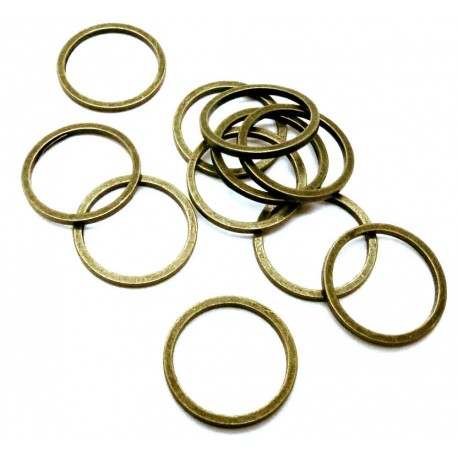 Leisure-Beads - 10x bronzefarben Ring 12mm x 0,8mm geschlossener Ring - Schmuckzubehör