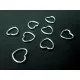 10x Herz Biegering 10x10mm silberfarben - Leisure-Beads DIY