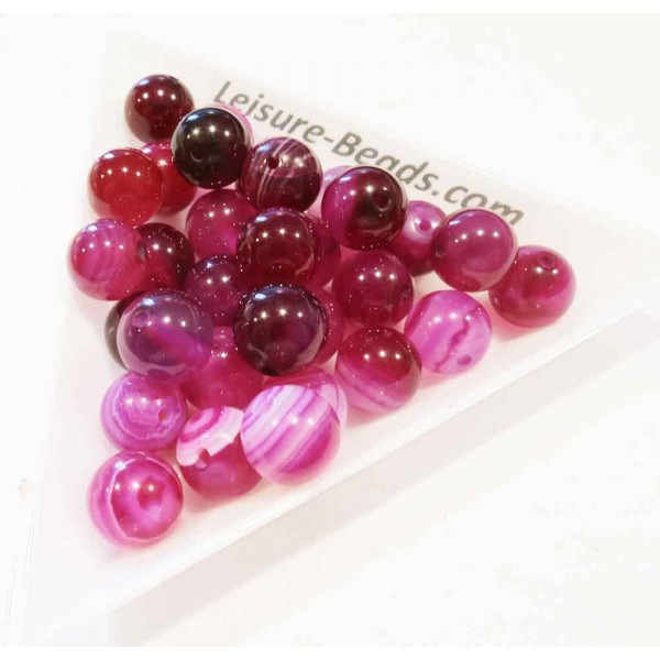5x Rhodonit Perle 8mm Natursteinperlen - Schmuckzubehör - Leisure-Beads DIY