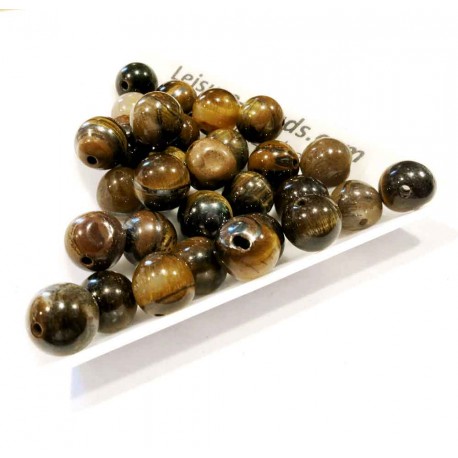 Leisure-Beads - 5x Tigerauge Perle 8mm Natursteinperlen - Schmuckzubehör