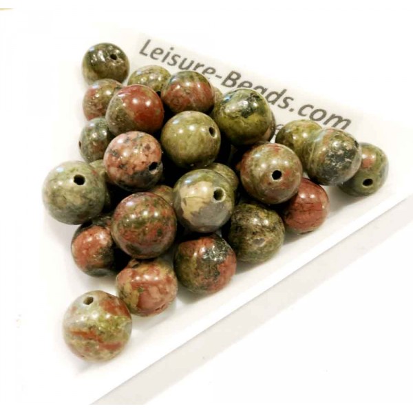 5x Unakit Perle 8mm Natursteinperlen - Schmuckzubehör - Leisure-Beads DIY