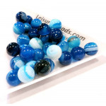 5x blaue Achat Perle 8mm Natursteinperlen - Schmuckzubehör