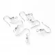 Hellsilberfarbene Edelstahl Ohrfedern 20x20mm mit Stopper - Edelstahl Schmuckzubehör - Leisure-Beads DIY
