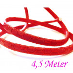4,5m rotes PU-Lederband 5x2,5mm mit Wabenmuster - Schmuckzubehör Lederband