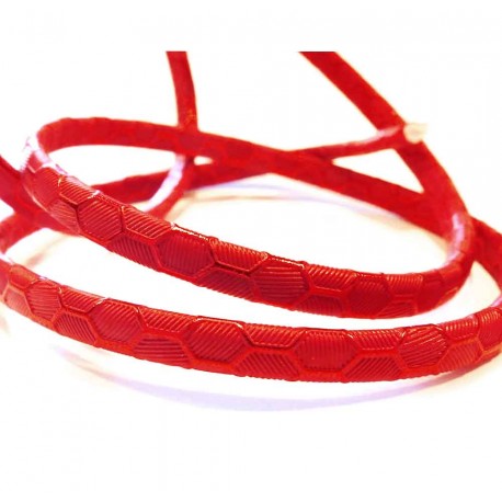 Leisure-Beads - 1m rotes PU-Lederband 5x2,5mm mit Wabenmuster - Schmuckzubehör Lederband