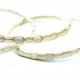 1m silberfarbenes PU-Lederband 5x2,5mm mit Wabenmuster - Schmuckzubehör Lederband
